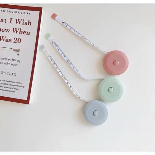 Nordic Style Stretch Ruler Clothes Chic Morandi Tape Measure 1.5m Solid Color Button Portable Sewing Accessories