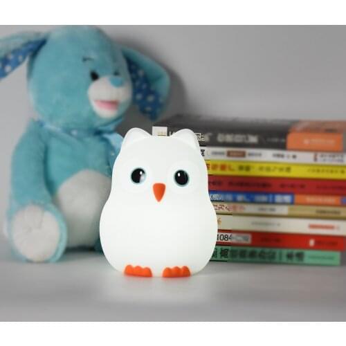 Cute LED Night Light Silicone Touch Sensor 7 Colors LED Night Lamp, Pat LED Baby Night Light, USB Rechargeable Breathing Magneti