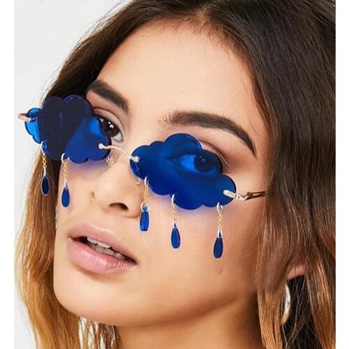 New Fashion Frameless Ladies Sunglasses Men And Women Retro Cloud Tassel Steampunk Sunglasses Men Frameless Outdoor Sun Glasses