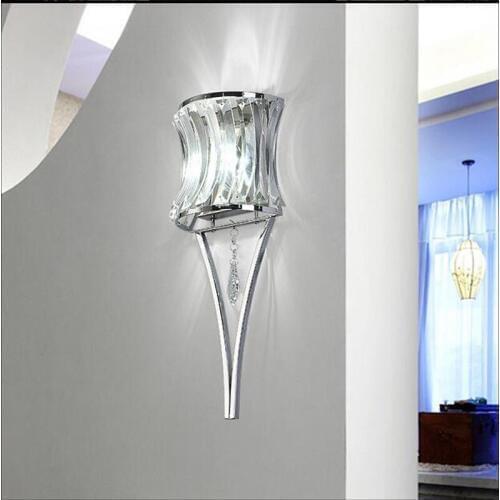 Modern K9 Crystal Iron Wall Lamp Creative Fixtures LED Chip Light Lustres Balcony Corridor Bedroom Bathroom Indoor Lamp