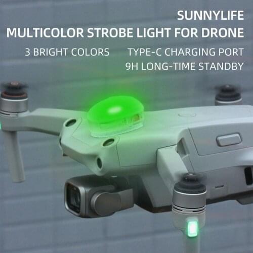 Drone LED Night Flight Lights Signal Strobe Lamp Alarm Indicator Light For DJI FPV Combo / Mavic Air 2 / Mini 2 Accessories