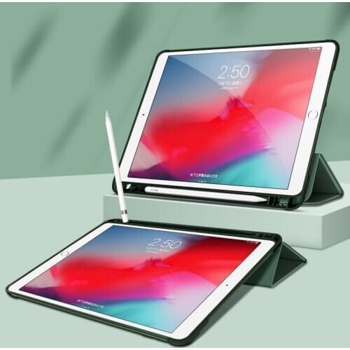 Smart case for iPad 10.2 With Pencil Holder 7th Generation TPU Soft Silicone Shell Full Protect Cover Auto Sleep/Wake Funda