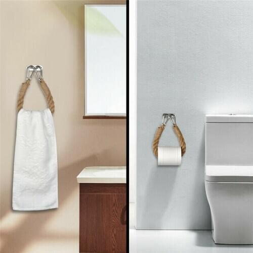 Bathroom Rope Towel Toilet Paper Roll Holder Wall Mounted Iron Bathroom Paper Holder Toilet Home Hotels Decoration