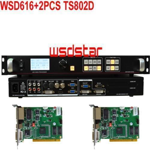 WSD616+2PCS TS802D LED screen video processor HDMI/DVI/VGA/CVBS Support PIP & POP Support freeze images 2018 Hot Sales