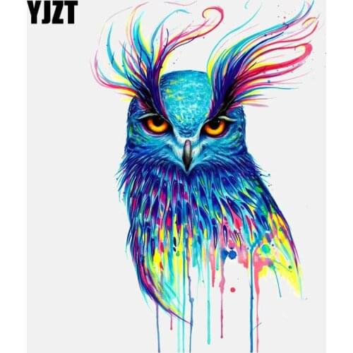 YJZT 9.5CM*14.9CM Creative Color Feather Eagle PVC High Quality Car Sticker 11-01189