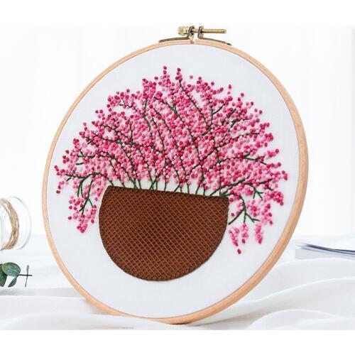 Plant DIY Embroidery Materials Package Gypsophila Patterns Embroidery Kits Hoop Decoration Paintings bordado Sewing Supplies