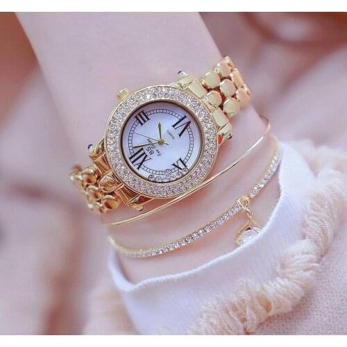 Ladies Watch Gold Women Lady Girls Fashion Shinning Rhinestone Dreass Woman Watches Top Brand Luxury Wrist Watch for Gift Clock