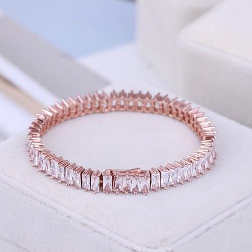 Women full inlaid zircon bracelet gold plated diamond wristlet jewelry