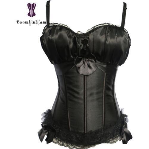 Shoulder Straps Womens Bodyshaper Top Lace Up Padded Bra Corset Busteir 8899A