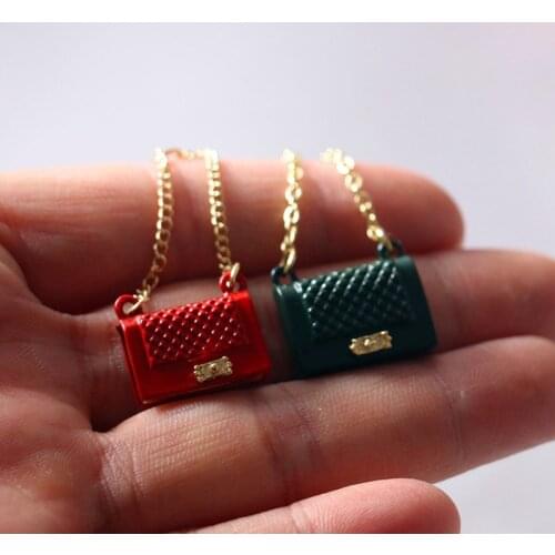 1 Pc Metal chain pack Doll Bag Miniature Shopping Handbag for Clothes Accessories