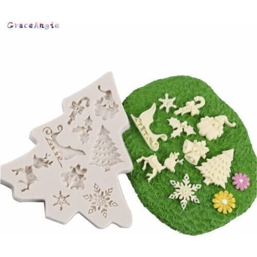 1PC Mix Christmas Tree Deer Snowflake Resin Liquid Silicone Combination Molds Necklace Pendant Making Jewelry Accessories DIY