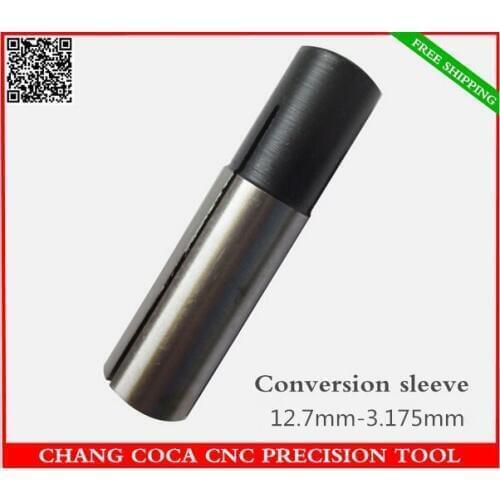 12.7mm -3.175mm,Freeshipping CNC solid carbide End Mill conversion sleeve,woodworking router,high Precision Diameter conversion