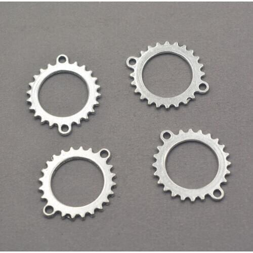 14PCS Gear Charm Connectors Antique Silver Steampunk Gear Links pendant beads 24X28mm