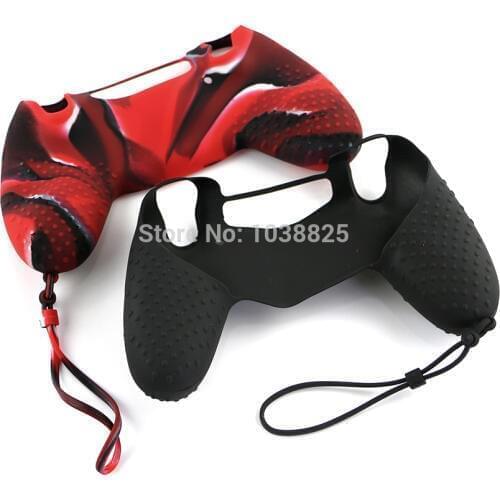 20PCS/LOT Silicone Case Cover Skin With Wrist Strap Rubber Non-slip Grip Cover Case for PlayStation 4 PS4 Pro Slim Controller