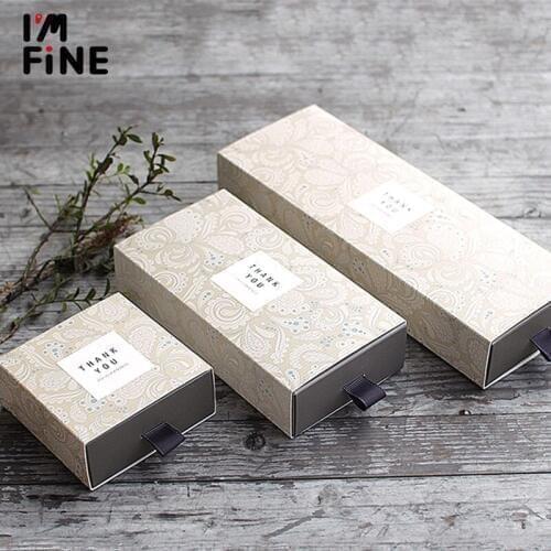20pcs/lot Kraft Tea Drawer-type Creative gift box soap tea pull box cosmetic drawer carton