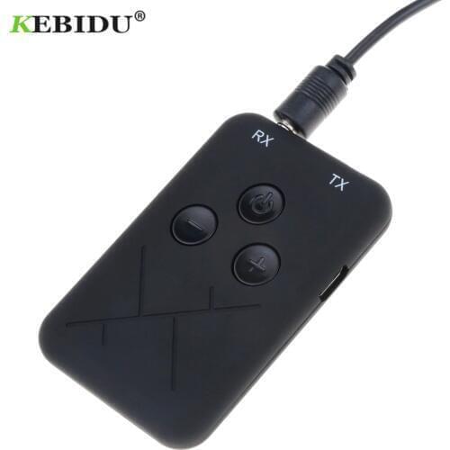 Kebidu 3.5mm Audio Wireless Bluetooth Transmitter Receiver Adapter 2 in 1 Stereo Audio Music Adapter Cable for TV Car Speaker