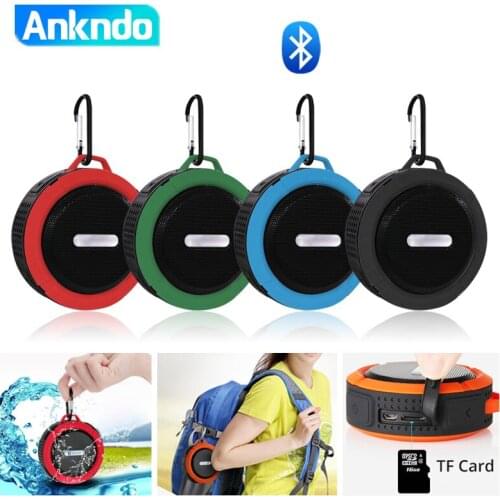 ANKNDO Mini Portable Wireless Bluetooth Speaker Stereo Bass Waterproof Outdoor Card Speaker TF Usb Small Audio Player Music Box