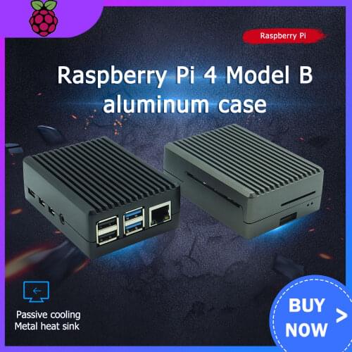 Raspberry Pi 4 Model B Aluminum Alloy Case/ Passive Cooling Shell Metal Enclosure Heat Dissipation for Pi 4B