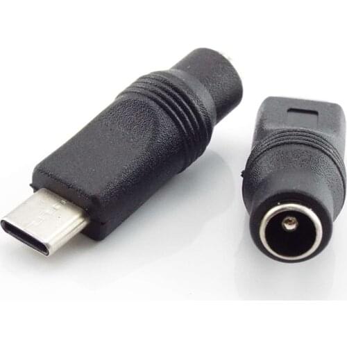 DC Power Adapter Converter Type-C USB Male to 5.5x2.1mm Female Jack Connector for Laptop Notebook Computer PC Mobile Phone A