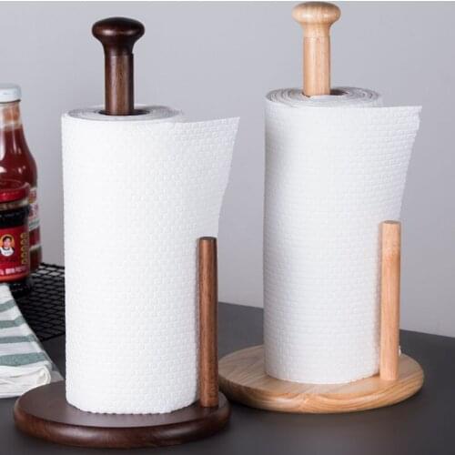 Paper Towel Rack Wooden Papers Roll Rack Tissue Boxes Kitchen Living Room Bedroom Rubber Wood Storage Napkin Holder