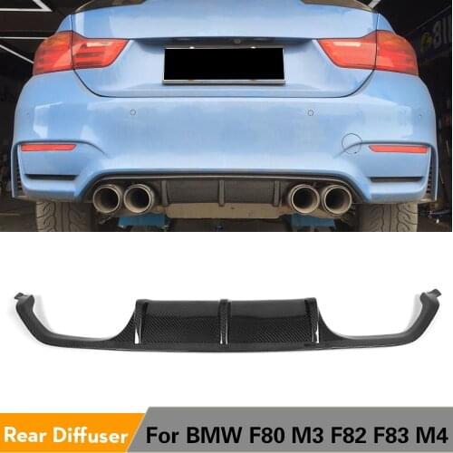 Rear Bumper Diffuser Lip Spoiler for BMW F80 M3 F82 F83 M4 Coupe Sedan Convertible 2014 - 2018 Carbon Fiber / FRP
