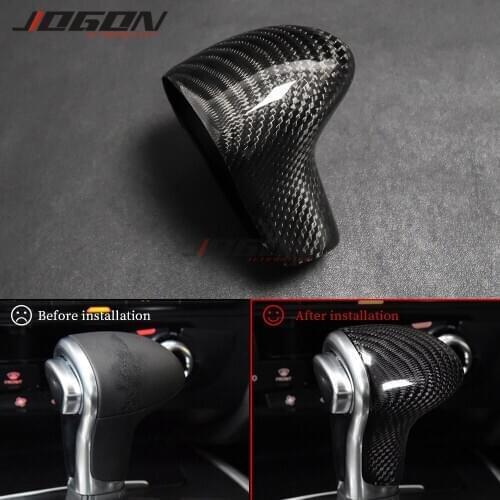 For AUDI A4 B8 A5 S5 A6 S6 A7 Q5 Q7 2013 - 2016 Real Carbon Fiber Interior Gear Shift Knob Head Cover Trim Sticker