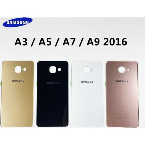 SAMSUNG Back Battery Cover For Samsung Galaxy A3 A5 A7 A9 2016 A310 A310F A510 A510F A710 A710F A910 A910F Back Rear Glass Case