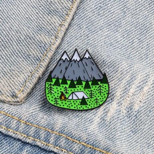 Mountain Forest Brooch Peak Nature Jungle Camping Adventure Amateur Enamel Pins Backpack Lapel Badge Accessories Fashion Jewelry