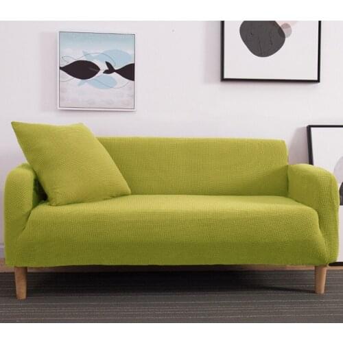 Polar Fleece Slipcover Sofa Solid Color Couch Cover Elastic full sofa Cover Stretch 1/2/3/4 seats Pillow Case Chair Covers