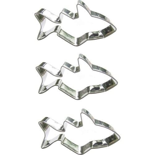 Shark shape 3 piece biscuit cutting molds, baking tools, cake decorating soft candy tools