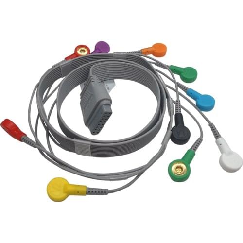 Holter Recorder ECG Patient Cable 16 Pin 10 Leads Snap 4.0 AHA Standard for Edan Holter Recorder Machine SE 2003 2012