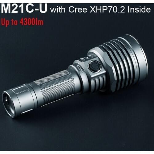 Convoy M21C-U with XHP70.2 Led Flashlight Super Powerful Linterna Grey Flash Light 21700 Camping Fishing Lantern Work Latarka