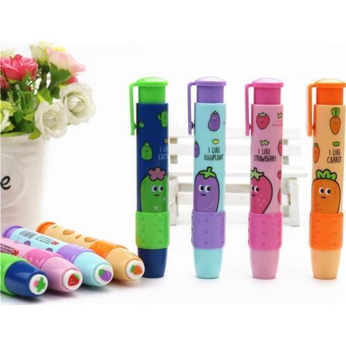 Cute student eraser fruit pattern press rubber eraser new creative school learning stationery