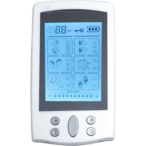 Dual Channel TENS Massager EMS Unit 16 Modes Muscle Stimulator for Pain Relief Therapy Electronic Pulse Muscle Machine 4 Pads