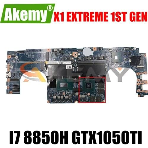 For X1 Extreme 1st Gen laptop motherboard 17870-1 448.0DY05.0011 CPU i7 8850H GPU GTX1050TI FRU 01YU951 01YU959 Mainboard