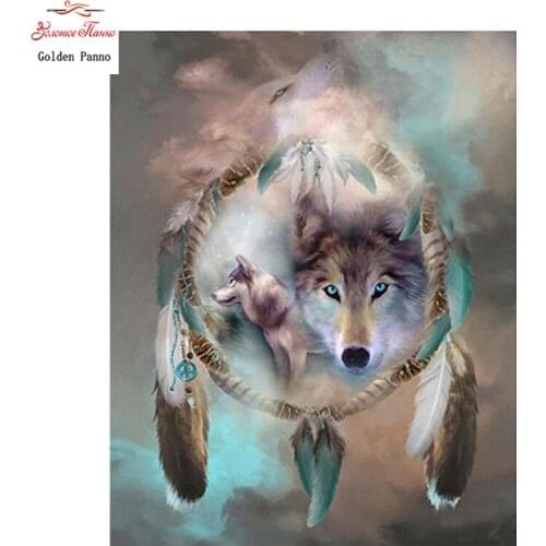 Icon Diamond Embroidery Wolf Mosaic Crystal 5D Cross Stitch Full Square Drill Diamond Painting DIY Sticker Decor Paintings 12