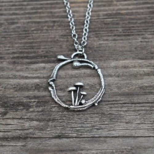 Nature Mushroom Wreath Necklace toadstool necklace fairycore