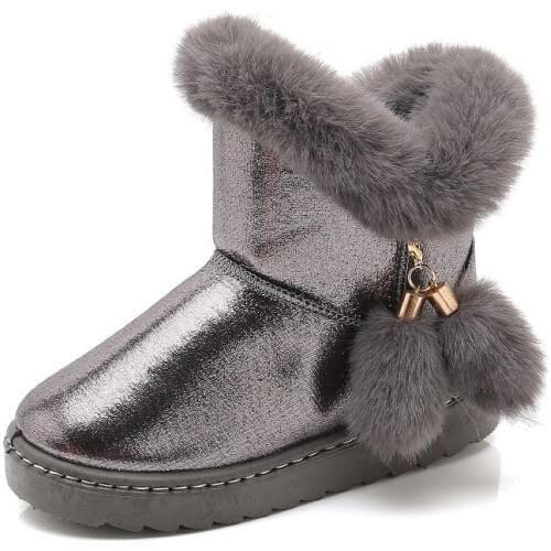 2020 new handmade waterproof girls boots winter fur cotton warm children snow boots girls children shoes