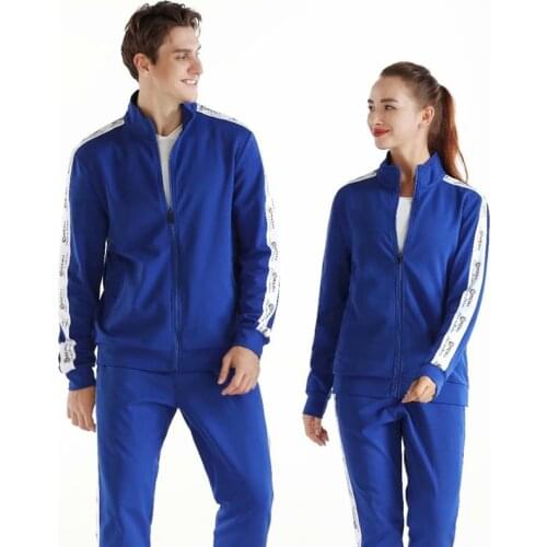 New Men Women Athletic Wear Zipper Jacket Pants Two Pieces of Casual Male Sportswear Gym Brand Sport Clothing Suits