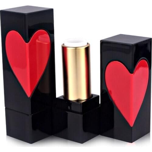 New Makeup Heart Shape Empty DIY Lip Balm Lipstick Lip Gloss Tubes PP Plastic Case Cosmetic Containers Bottles 12.1mm 20pcs/lot