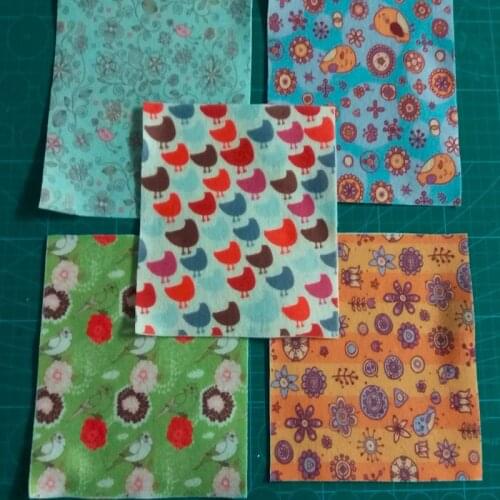 So Pretty 5 Designs Soft Sexy Birds Nonwoven Felt Fabri 15x15cm, Fieltro feltro