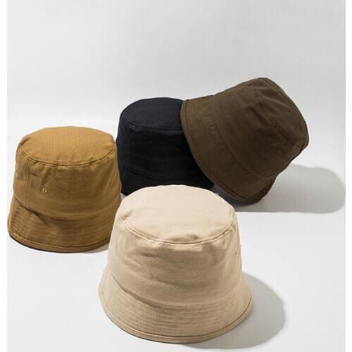 Pure Color Retro Bucket Hat Unisex Hat Fashion Basin Hat Cotton and Linen Fisherman Hat Bell Basin Hat
