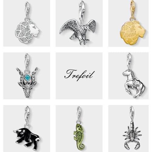 Eagle Lion Horse Antelope Bull Charms Pendant, Fashion Jewelry 925 Sterling Silver Punk Gift For Women Men Fit Bracelet Necklace
