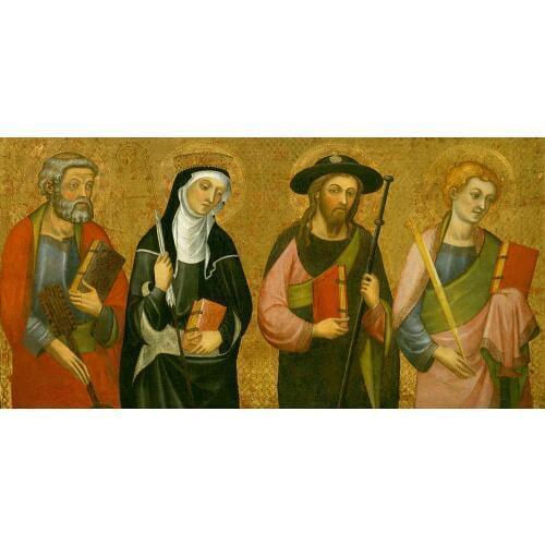 Religious ART Pere Serra - Saint Peter, Saint Claire, Saint James the Great and Saint John the Evangelist print painting canvas