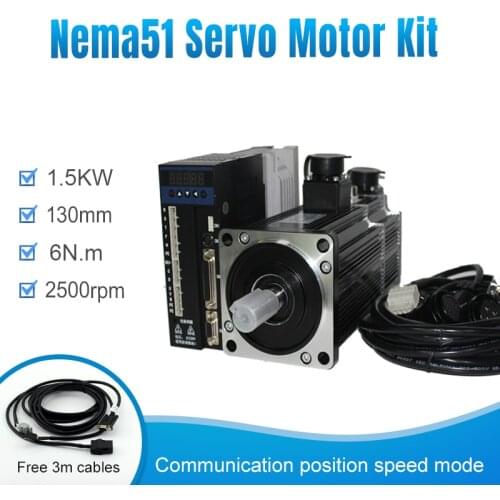 Lichuan 1500W 6A AC 1.5KW Servo Motor 2500RPM 220V 3 Phase 130ST-M06025 AC 1.5KW for sewing machines Servo drive servo motor