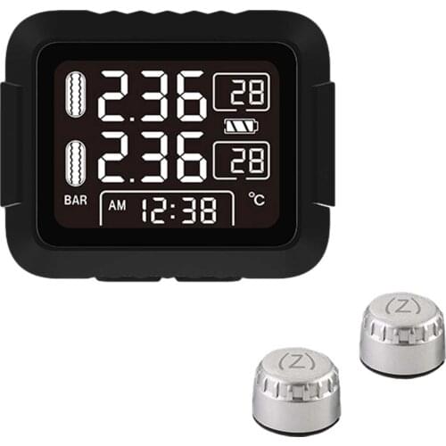 Tire Pressure Monitoring System LCD Display Wireless Real Time Waterproof Pressure Test Auto Security Alarm Systems Motorcycle