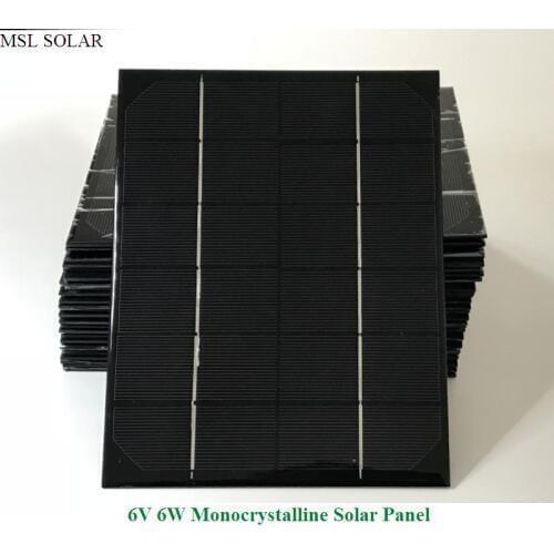ALLMEJORES Solar panel 6W 6V Monocrystalline 1A Photovoltaic panel cell for DIY power supply charger.give USB +diodes for free
