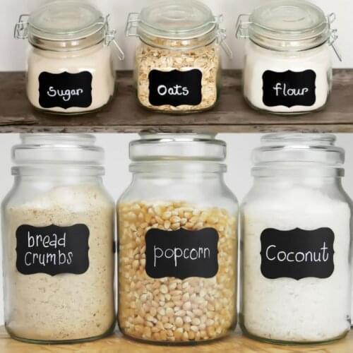 36pcs/set Erasable Blackboard Sticker Craft Kitchen Jars Organizer Labels Chalkboard Chalk Board Sticker Black Board 5x3.5cm
