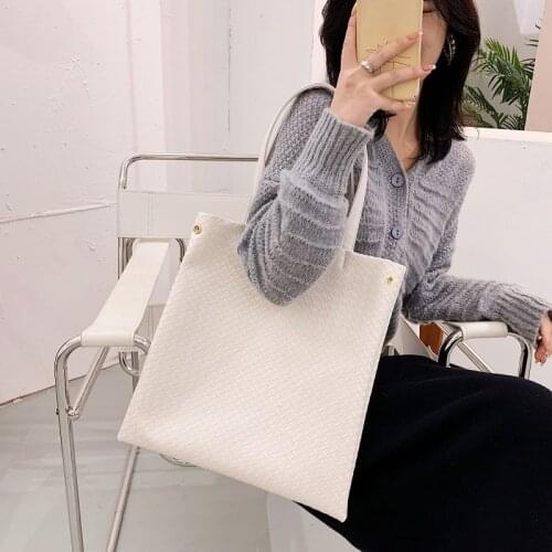 Fashion Large Capacit Tote Bag for Women 2021 Trendy Simple Shoulder Bag Lady Brand Design Luxury Solid Color Shopping Handbag