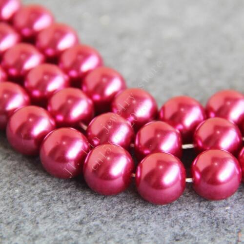 T8391 14mm Rose Red Glass pearl Loose beadsFit For Making Bracelet&Necklace DIY Jewelry Fashion beautiful beads wholesale